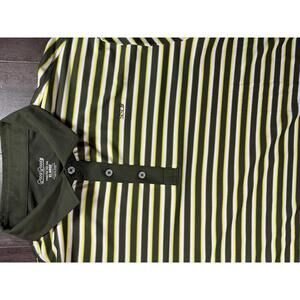 Good Good Golf Polo Shirt Mens XL Yellow Striped Performance